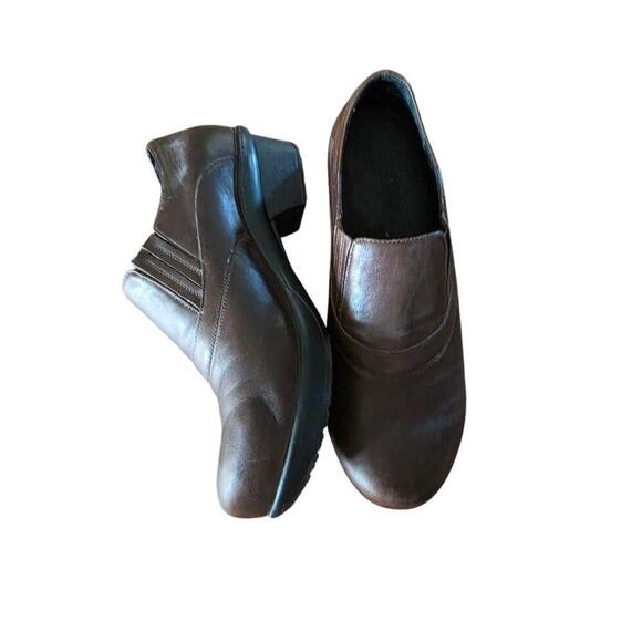 Abeo Womens Brown Leather 247 Colbie Slip On Clogs Size 9 - Picture 8 of 9